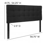 Bedford Tufted Upholstered Full Size Headboard in Black Fabric