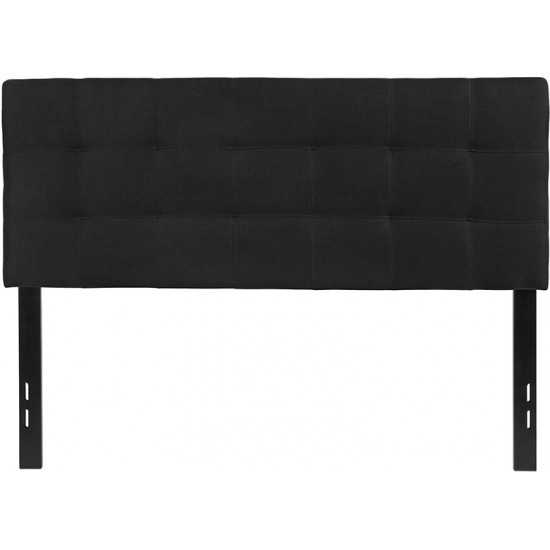 Bedford Tufted Upholstered Full Size Headboard in Black Fabric