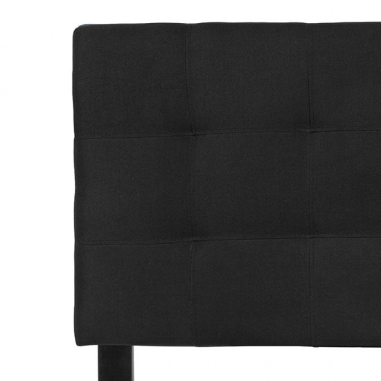 Bedford Tufted Upholstered Full Size Headboard in Black Fabric