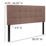 Bedford Tufted Upholstered Full Size Headboard in Camel Fabric