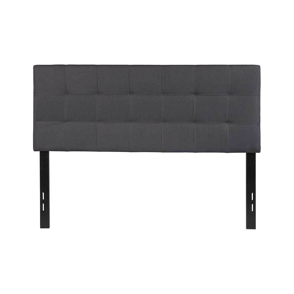 Bedford Tufted Upholstered Full Size Headboard in Dark Gray Fabric