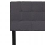 Bedford Tufted Upholstered Full Size Headboard in Dark Gray Fabric