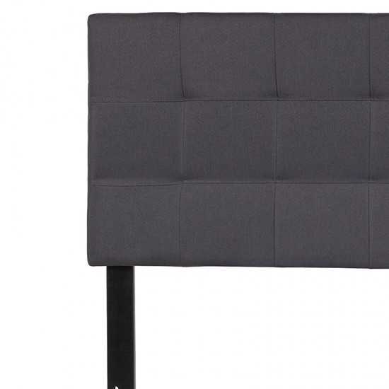 Bedford Tufted Upholstered Full Size Headboard in Dark Gray Fabric