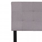 Bedford Tufted Upholstered Full Size Headboard in Light Gray Fabric