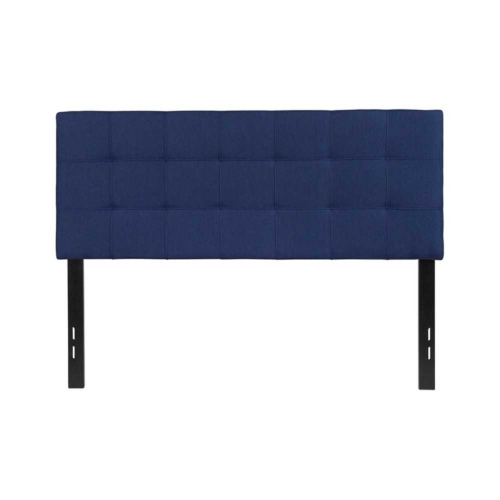 Bedford Tufted Upholstered Full Size Headboard in Navy Fabric