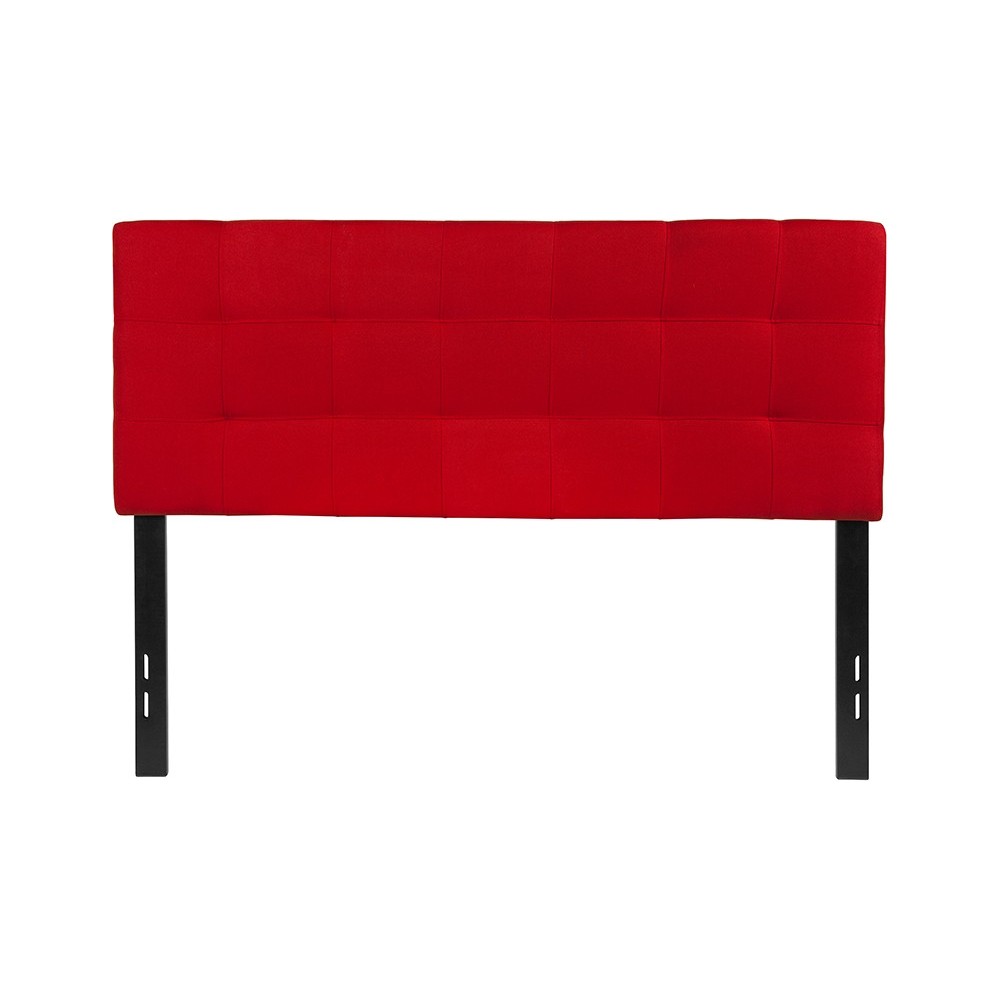 Bedford Tufted Upholstered Full Size Headboard in Red Fabric