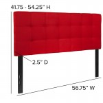 Bedford Tufted Upholstered Full Size Headboard in Red Fabric