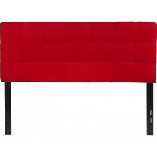 Bedford Tufted Upholstered Full Size Headboard in Red Fabric