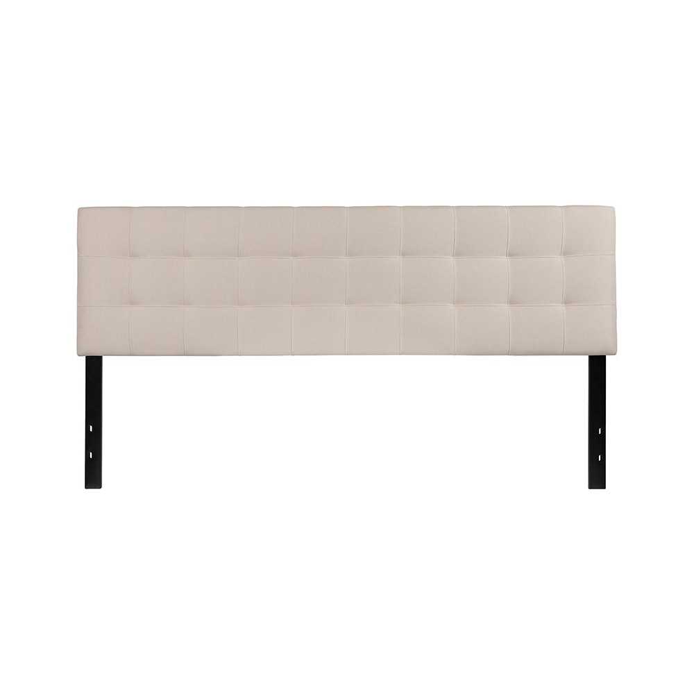 Bedford Tufted Upholstered King Size Headboard in Beige Fabric Bedford Tufted Upholstered King Size Headboard in Beige Fabric