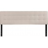 Bedford Tufted Upholstered King Size Headboard in Beige Fabric