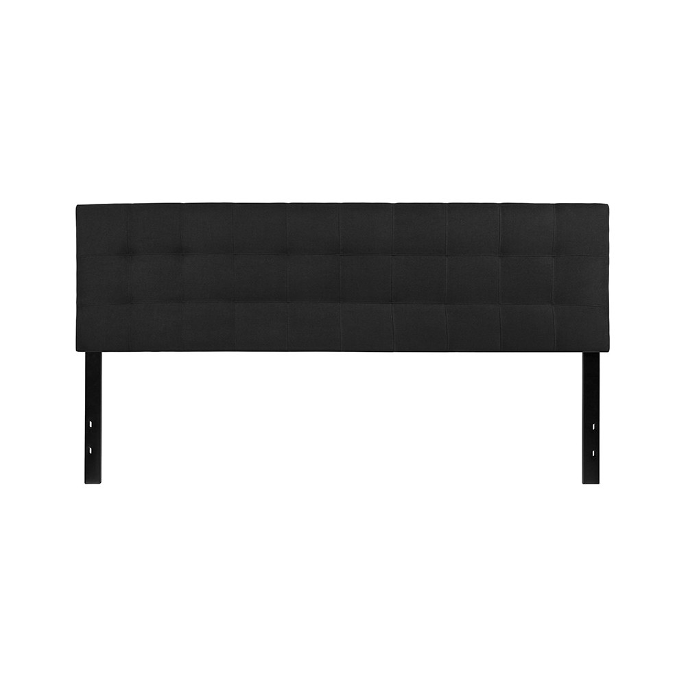 Bedford Tufted Upholstered King Size Headboard in Black Fabric