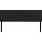 Bedford Tufted Upholstered King Size Headboard in Black Fabric