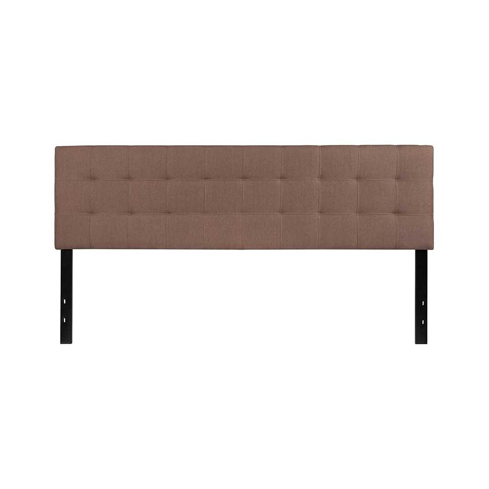 Bedford Tufted Upholstered King Size Headboard in Camel Fabric Bedford Tufted Upholstered King Size Headboard in Camel Fabric