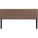 Bedford Tufted Upholstered King Size Headboard in Camel Fabric