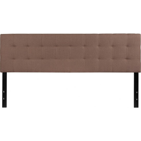 Bedford Tufted Upholstered King Size Headboard in Camel Fabric