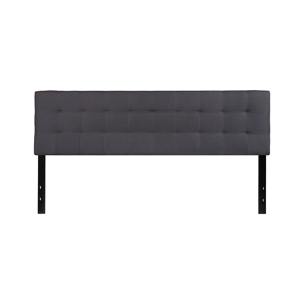 Bedford Tufted Upholstered King Size Headboard in Dark Gray Fabric Bedford Tufted Upholstered King Size Headboard in Dark Gray Fabric