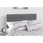 Bedford Tufted Upholstered King Size Headboard in Dark Gray Fabric