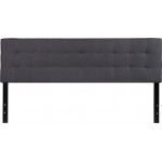 Bedford Tufted Upholstered King Size Headboard in Dark Gray Fabric