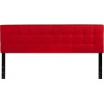 Bedford Tufted Upholstered King Size Headboard in Red Fabric