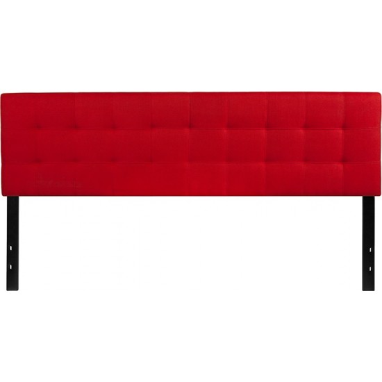 Bedford Tufted Upholstered King Size Headboard in Red Fabric