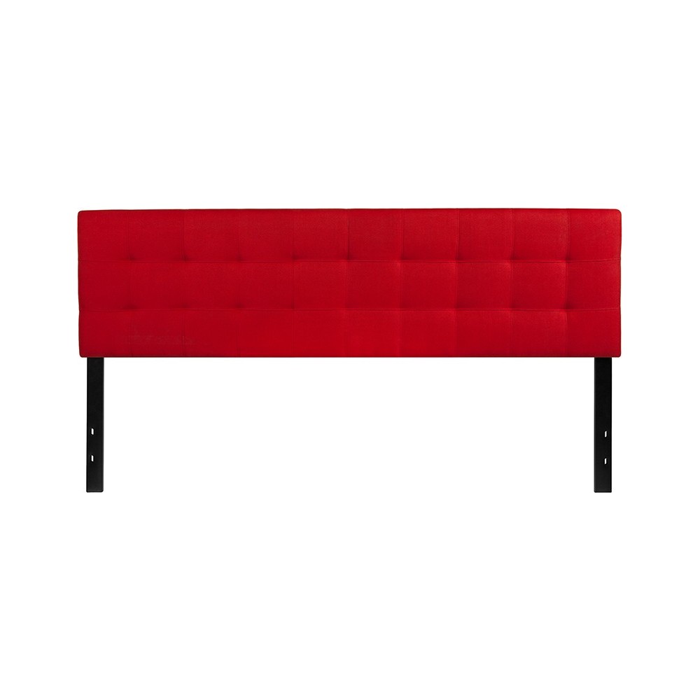 Bedford Tufted Upholstered King Size Headboard in Red Fabric Bedford Tufted Upholstered King Size Headboard in Red Fabric