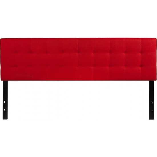 Bedford Tufted Upholstered King Size Headboard in Red Fabric