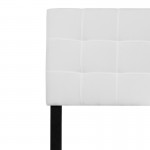 Bedford Tufted Upholstered King Size Headboard in White Fabric