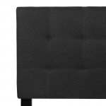 Bedford Tufted Upholstered Queen Size Headboard in Black Fabric