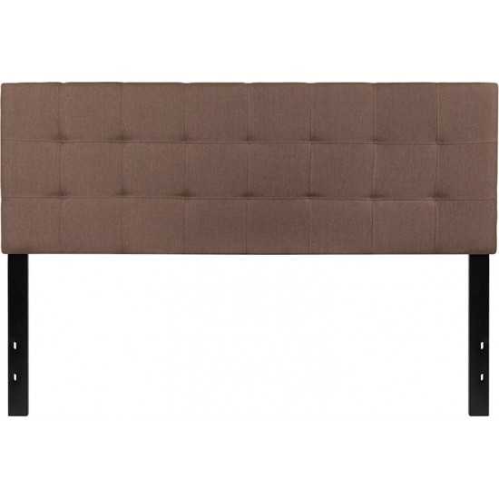 Bedford Tufted Upholstered Queen Size Headboard in Camel Fabric