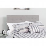 Bedford Tufted Upholstered Queen Size Headboard in Light Gray Fabric