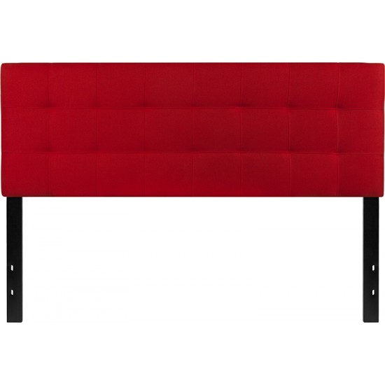 Bedford Tufted Upholstered Queen Size Headboard in Red Fabric