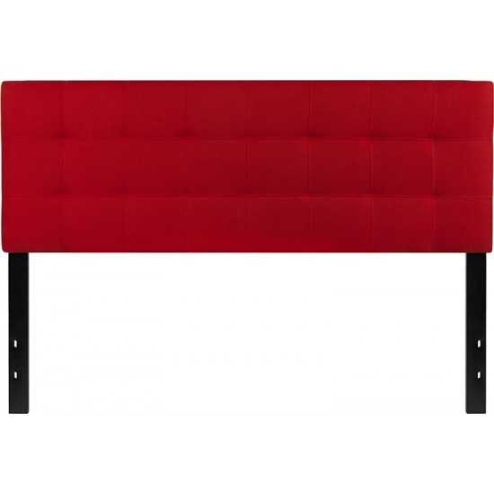 Bedford Tufted Upholstered Queen Size Headboard in Red Fabric