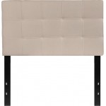 Bedford Tufted Upholstered Twin Size Headboard in Beige Fabric