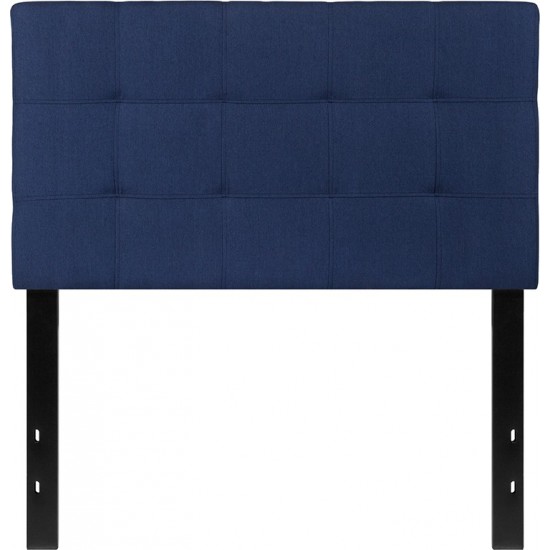 Bedford Tufted Upholstered Twin Size Headboard in Navy Fabric
