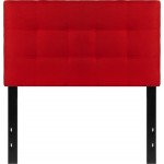 Bedford Tufted Upholstered Twin Size Headboard in Red Fabric