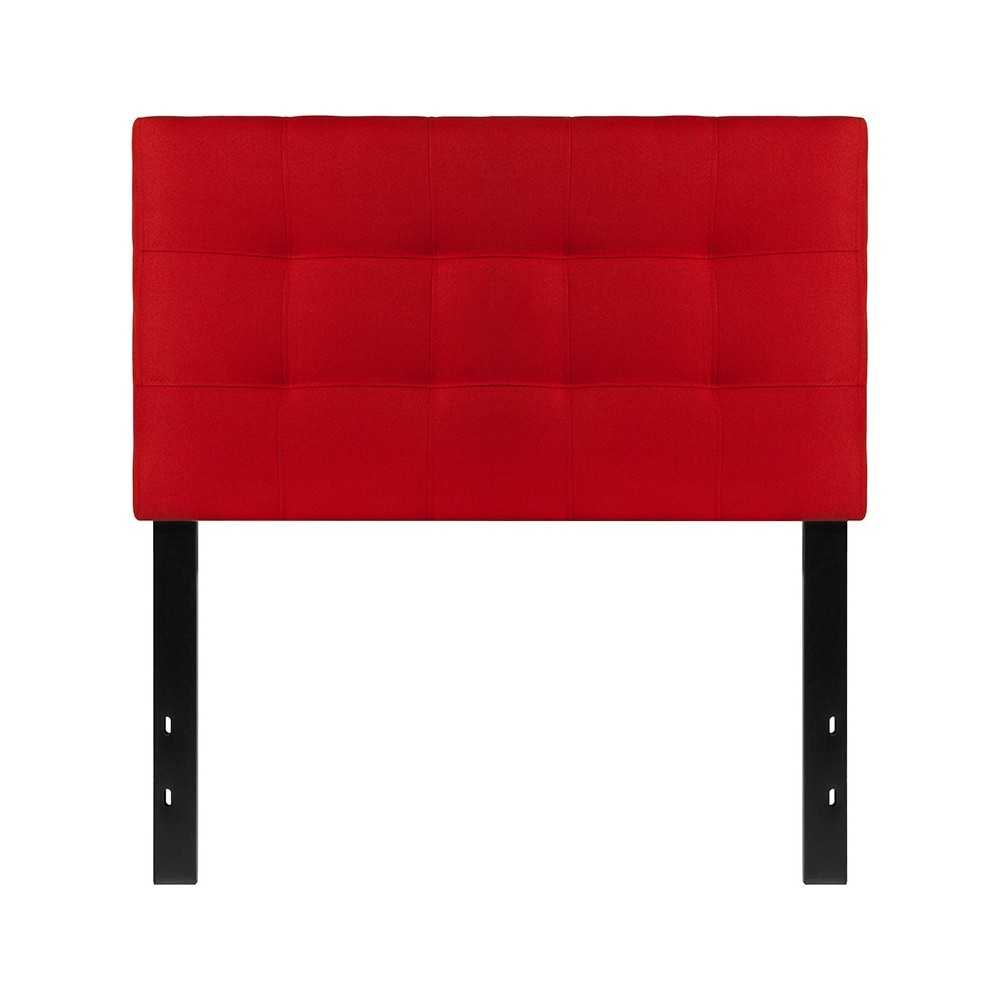 Bedford Tufted Upholstered Twin Size Headboard in Red Fabric