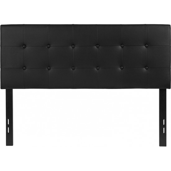 Lennox Tufted Upholstered Full Size Headboard in Black Vinyl