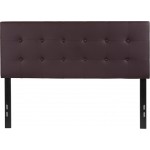 Lennox Tufted Upholstered Full Size Headboard in Brown Vinyl