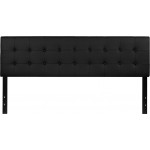 Lennox Tufted Upholstered King Size Headboard in Black Vinyl