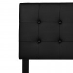 Lennox Tufted Upholstered King Size Headboard in Black Vinyl