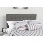 Lennox Tufted Upholstered King Size Headboard in Gray Vinyl