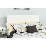 Lennox Tufted Upholstered King Size Headboard in White Vinyl