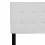 Lennox Tufted Upholstered Queen Size Headboard in White Vinyl