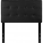 Lennox Tufted Upholstered Twin Size Headboard in Black Vinyl