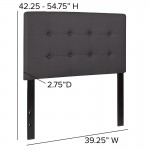 Lennox Tufted Upholstered Twin Size Headboard in Gray Vinyl
