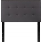 Lennox Tufted Upholstered Twin Size Headboard in Gray Vinyl
