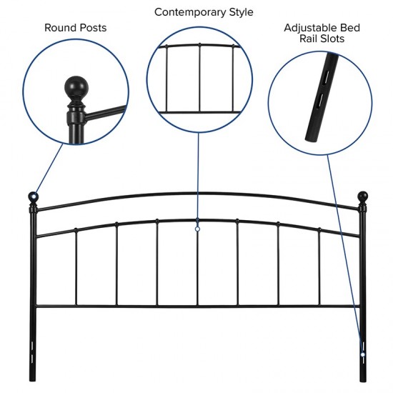 Woodstock Decorative Black Metal King Size Headboard