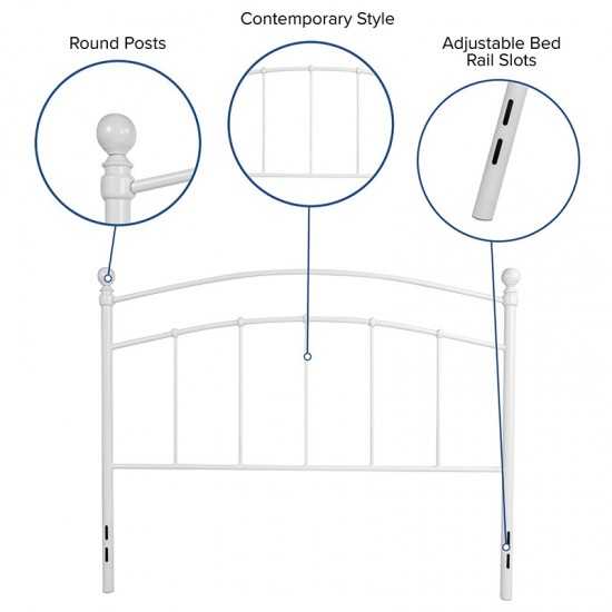 Woodstock Decorative White Metal Full Size Headboard