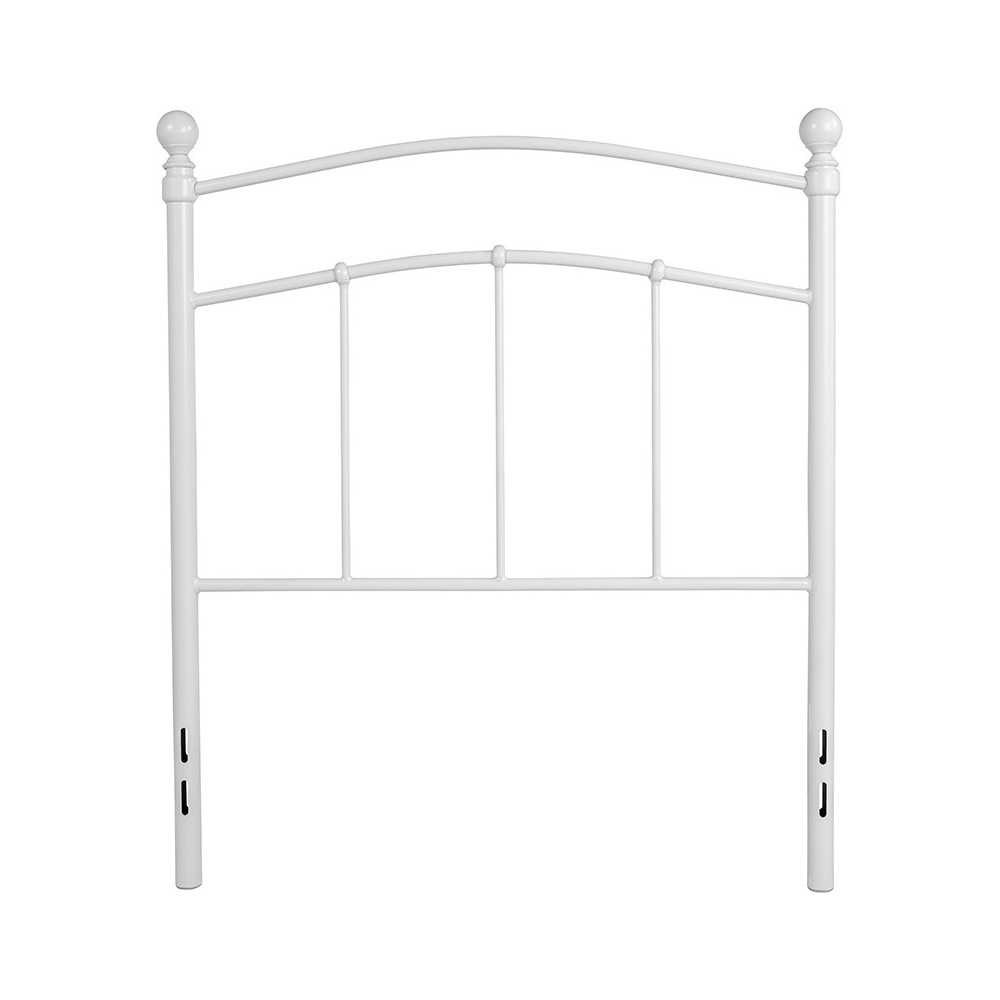 Woodstock Decorative White Metal Twin Size Headboard