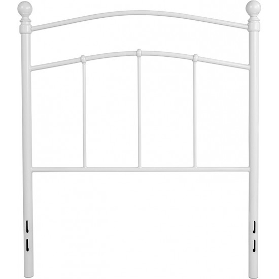 Woodstock Decorative White Metal Twin Size Headboard